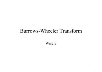 Burrows-Wheeler Transform