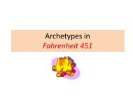 Archetypes in Fahrenheit 451