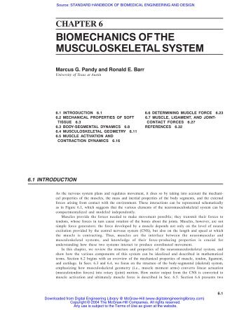 chapter 6 biomechanics of the musculoskeletal system