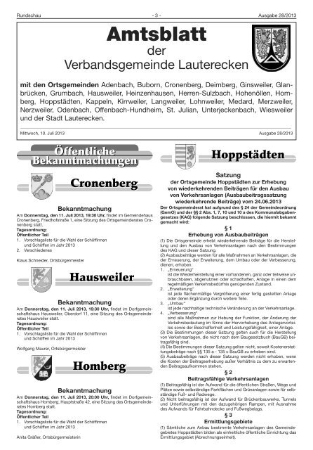 Amtsblatt KW 28 - Verbandsgemeinde Lauterecken