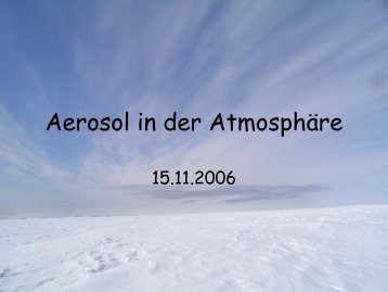 Aerosol in der Atmosphäre