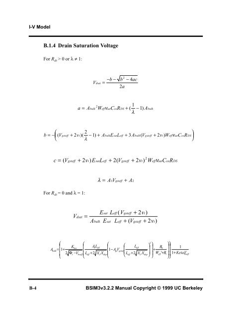 BSIM3v3.2.2 MOSFET Model - The University of Texas at Dallas