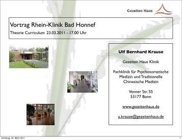 Vortrag Rhein-Klinik Bad Honnef