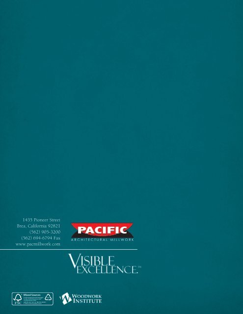 PRODUCT CATALOG - Pacific Architectural Millwork