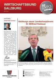 WIRTSCHAFTSBUND SALZBURG - Österreichische Wirtschaftsbund