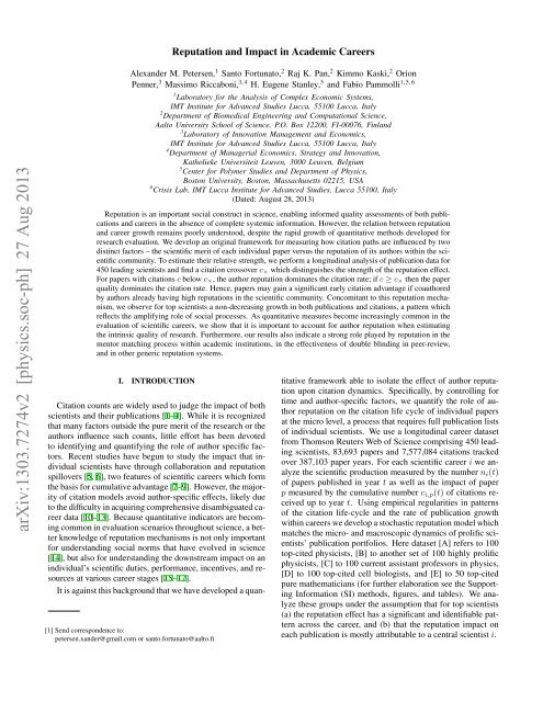 Arxiv 1303 7274v2 Physics Soc Ph 27 Aug 13 Boston University