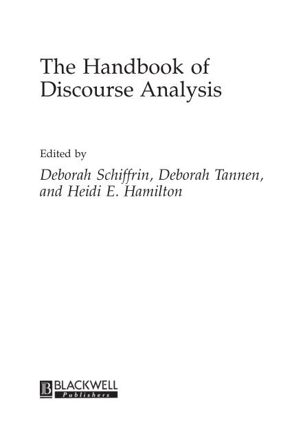 The Handbook of Discourse Analysis - WordPress.com