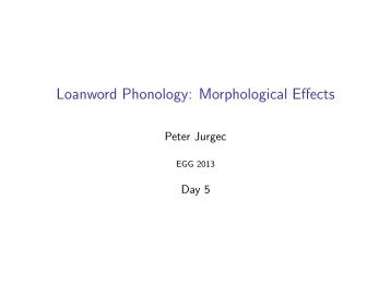 Friday slides - Peter Jurgec