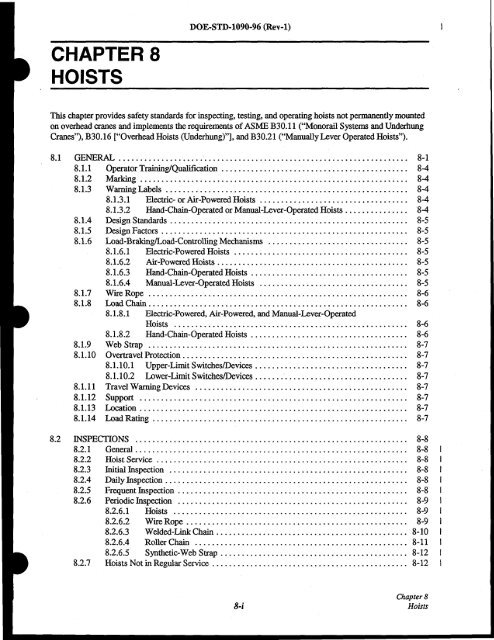 DOE-STD-1090-96, DOE Standard Hoisting and Rigging Manual ...