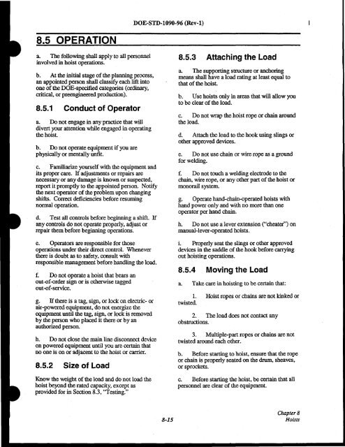 DOE-STD-1090-96, DOE Standard Hoisting and Rigging Manual ...