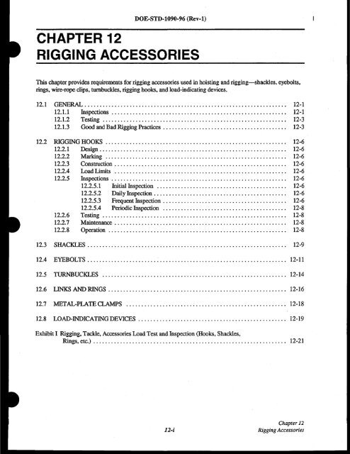 DOE-STD-1090-96, DOE Standard Hoisting and Rigging Manual ...