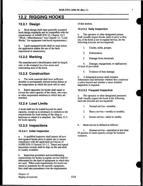 DOE-STD-1090-96, DOE Standard Hoisting and Rigging Manual ...