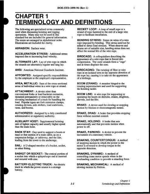 DOE-STD-1090-96, DOE Standard Hoisting and Rigging Manual ...