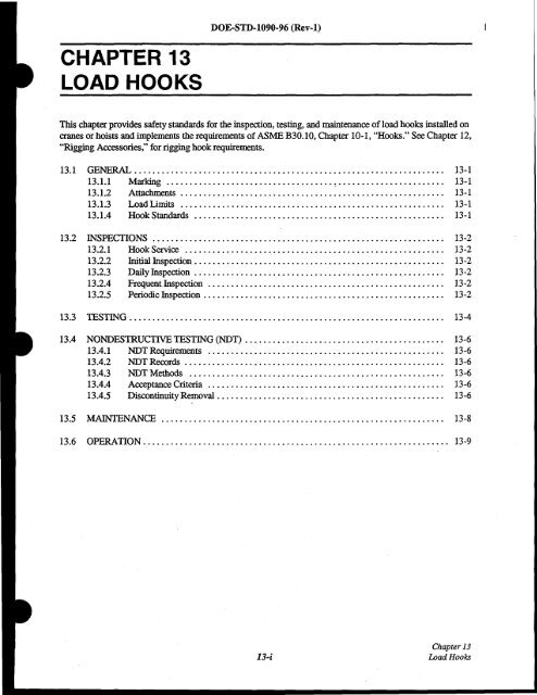 DOE-STD-1090-96, DOE Standard Hoisting and Rigging Manual ...
