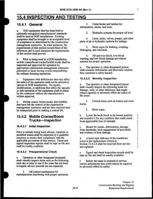 DOE-STD-1090-96, DOE Standard Hoisting and Rigging Manual ...