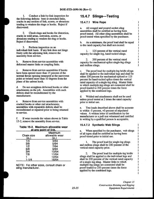 DOE-STD-1090-96, DOE Standard Hoisting and Rigging Manual ...