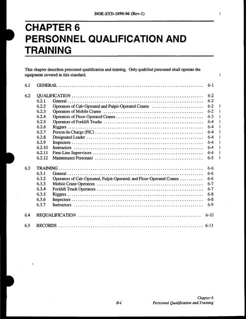 DOE-STD-1090-96, DOE Standard Hoisting and Rigging Manual ...