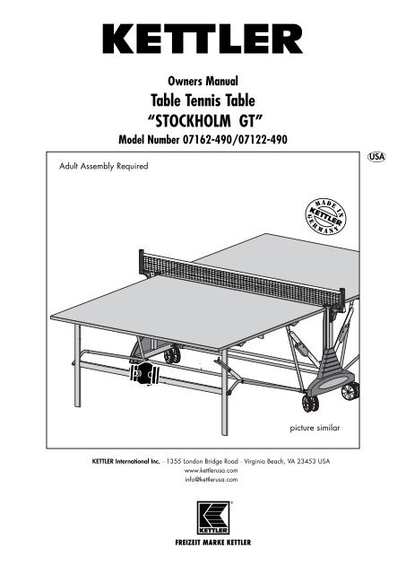 Table Tennis Table - Kettler USA