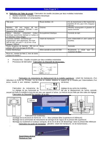 Fabrication de cisaille circulaire par deux molettes motorisées