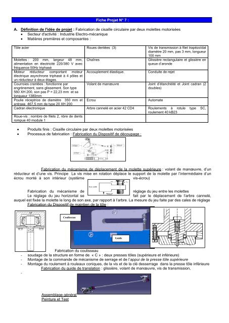 Fabrication de cisaille circulaire par deux molettes motorisées