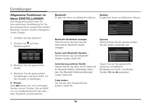 Bedienungsanleitung Navigationssystem Kia Venga