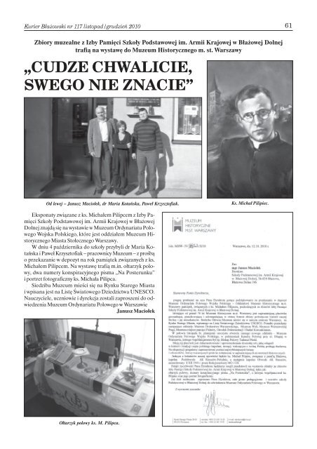 Kurier B³a¿owski nr 117 listopad/grudzień 2010 - biblioteka.blazowa ...