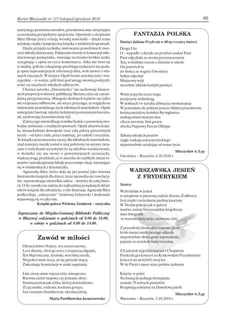 Kurier B³a¿owski nr 117 listopad/grudzień 2010 - biblioteka.blazowa ...