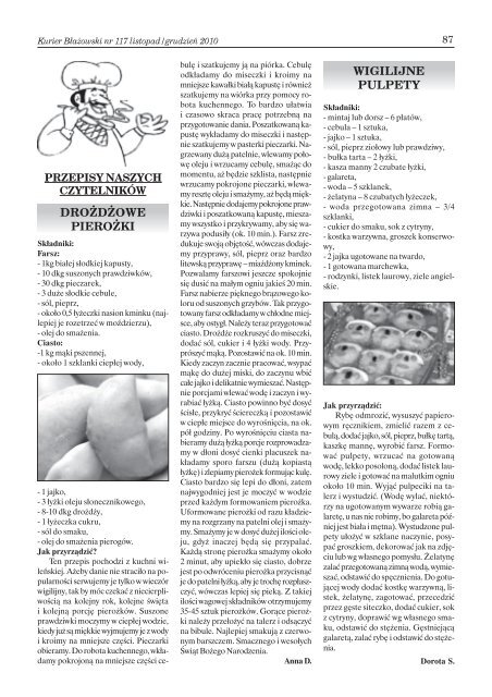 Kurier B³a¿owski nr 117 listopad/grudzień 2010 - biblioteka.blazowa ...