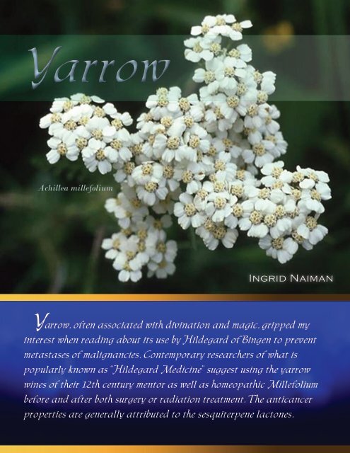 Ingrid Naiman Yarrow, often associated with ... - Subscription