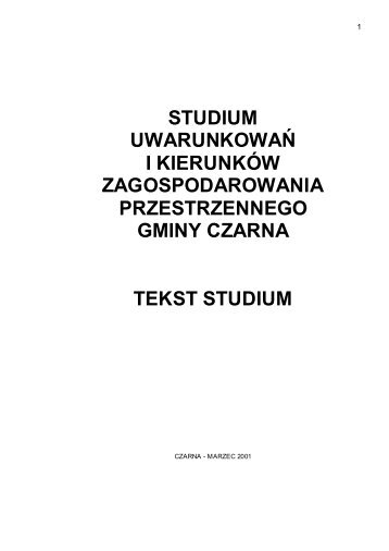 Studium Uwarunkowań i Kierunków Zagospodarowania ...