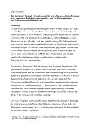 Eva Schumacher Das Montessori-Konzept – Kernziel, Aktualität und ...