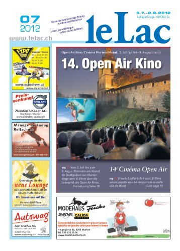 Open Air Kino/Cinéma Murten/Morat - Zeitung Le Lac, Murten