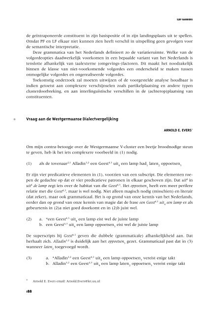 Discussie Werkwoord- plaatsing - Nederlandse Taalkunde