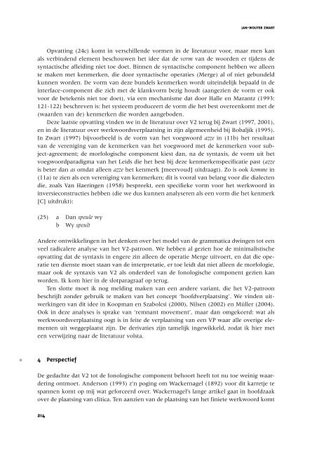 Discussie Werkwoord- plaatsing - Nederlandse Taalkunde