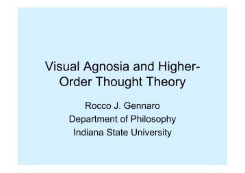 Visual Agnosia and Higher- Order Thought Theory