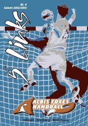 Vereinsheft, 5 Links, Nr. 4, Saison 2012/13 - Albis Foxes Handball