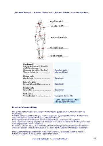 und „Schiefe Zähne – Schiefes Becken“. - CMD-Medizin ...