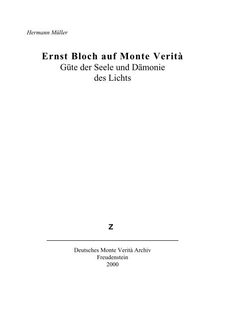 1917 Ernst Bloch in Monti