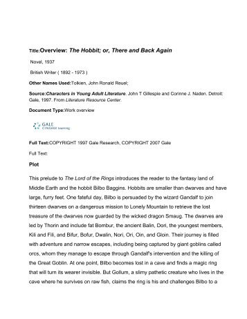 The Hobbit - Amazon Web Services