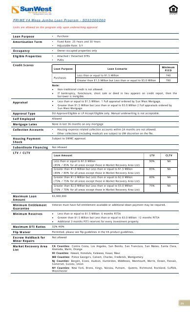 Product Overlay Matrix - SWMC.com - Sun West Mortgage Company ...