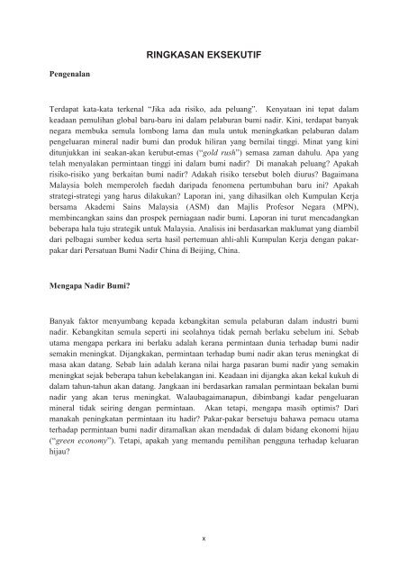 industri nadir bumi - Akademi Sains Malaysia