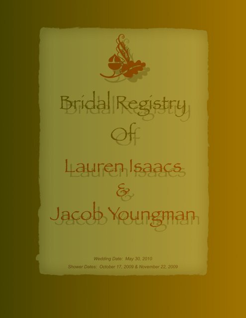 Bridal Registry Of Lauren Isaacs Jacob Youngman - La Bella Vita