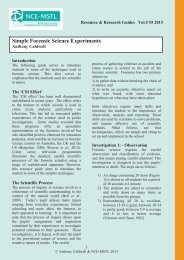 Simple Forensic Science Experiments - NCE-MSTL