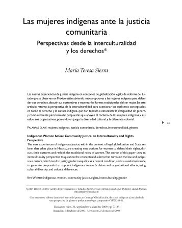 Las mujeres indígenas ante la justicia comunitaria - Ciesas