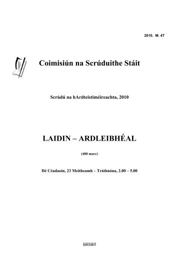 CoimisiÃºn na ScrÃºduithe StÃ¡it LAIDIN ... - Examinations.ie