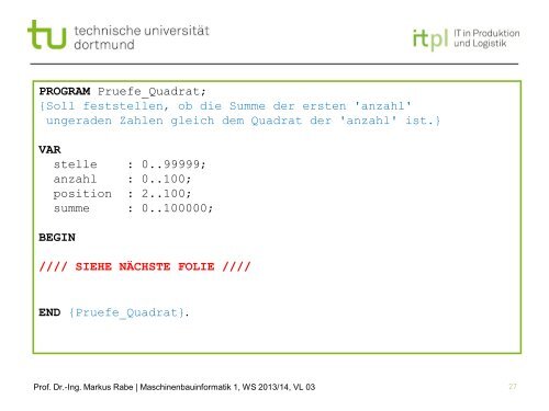 BNF / Algorithmen / Schleifen