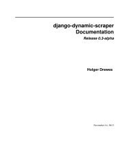 django-dynamic-scraper Documentation Release ... - Read the Docs