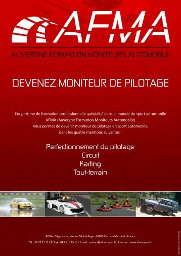 DEVENEZ MONITEUR DE PILOTAGE - AFMA SPORT