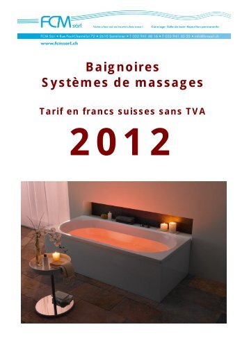 Baignoires Systèmes de massages - FCM Sarl