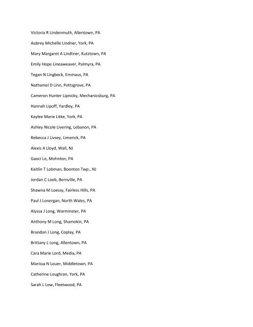 View the Spring 2013 Dean's List (PDF) - Kutztown University